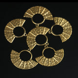 Brass 37*29.8mm Fan-Shaped Double-Sided Necklace Earrings DIY Jewelry