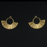 Brass 37*29.8mm Fan-Shaped Double-Sided Necklace Earrings DIY Jewelry