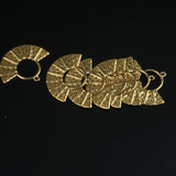 Brass 37*29.8mm Fan-Shaped Double-Sided Necklace Earrings DIY Jewelry