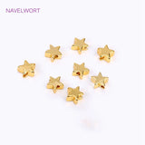 6mm Heart Spacer Beads 18K Plated Pentagram Beads for Bracelet Making
