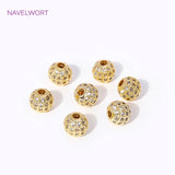 8/10mm 18K Plated Spacer Beads Zircon Loose Beads for Bracelets