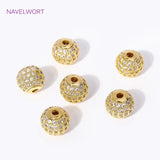 8/10mm 18K Plated Spacer Beads Zircon Loose Beads for Bracelets