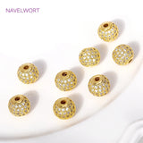8/10mm 18K Plated Spacer Beads Zircon Loose Beads for Bracelets