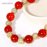 8/10mm 18K Plated Spacer Beads Zircon Loose Beads for Bracelets