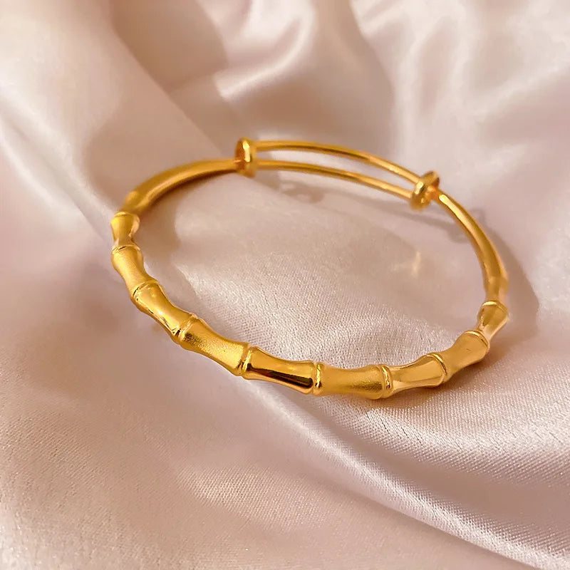 Brass Bamboo Pushpull Bracelet