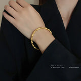 Brass Bamboo Pushpull Bracelet