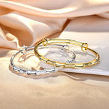 Brass Bamboo Slub Push-Pull Bracelet Female Whitening Plain Ring Bracelet