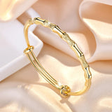 Brass Bamboo Slub Push-Pull Bracelet Female Whitening Plain Ring Bracelet