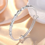 Brass Bamboo Slub Push-Pull Bracelet Female Whitening Plain Ring Bracelet