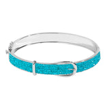 Brass Rhinestone Bracelet Belt Shape Bangle