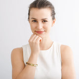 Brass Rhinestone Bracelet Belt Shape Bangle