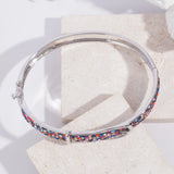 Brass Rhinestone Bracelet Belt Shape Bangle