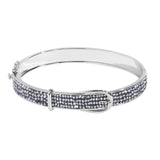 Brass Rhinestone Bracelet Belt Shape Bangle