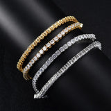 Brass CZ 1 Row Tennis Chain 3mm 4mm 5mm Bling Jewelry Party Gift