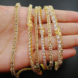 Brass CZ 1 Row Tennis Chain 3mm 4mm 5mm Bling Jewelry Party Gift