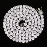 Brass CZ 1 Row Tennis Chain 3mm 4mm 5mm Bling Jewelry Party Gift