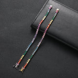 Colorful Stone Tennis Bracelet Brass CZ Women 3 Prong BB220