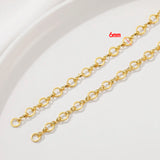 18K Plated Brass Circle Link Cable Chain Heart Chain for Jewelry Making