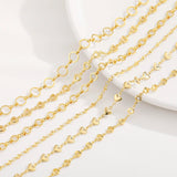 18K Plated Brass Circle Link Cable Chain Heart Chain for Jewelry Making
