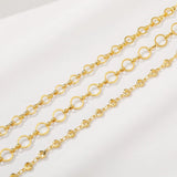 18K Plated Brass Circle Link Cable Chain Heart Chain for Jewelry Making