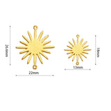 Brass Double-hung Sunflower Pendant for Jewelry Making