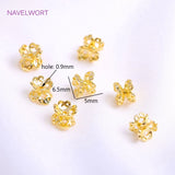 18K Plating Flower Bead Caps for Jewelry Making
