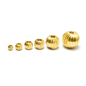 Moon Cut Spacer Bead Faceted Half Round Corrugated Beads