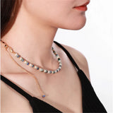 Brass Plated Natural Stone Necklace for Women