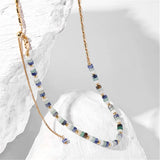 Brass Plated Natural Stone Necklace for Women