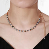 Brass Plated Natural Stone Necklace for Women