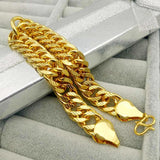 Gold-plated 12cm Double Button Men's Bracelet