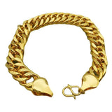 Gold-plated 12cm Double Button Men's Bracelet