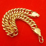 Gold-plated 12cm Double Button Men's Bracelet