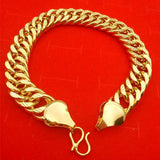 Gold-plated 12cm Double Button Men's Bracelet