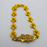 Gold-plated Big Flower Bracelet Women's Watch