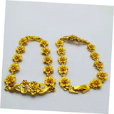 Gold-plated Big Flower Bracelet Women's Watch