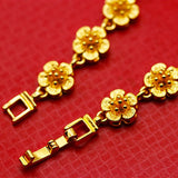 Gold-plated Big Flower Bracelet Women's Watch