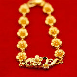Gold-plated Big Flower Bracelet Women's Watch