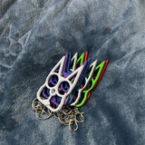 Justice Cat Brass Knuckles Key Ring