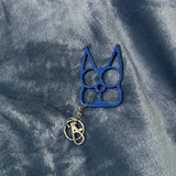 Justice Cat Brass Knuckles Key Ring