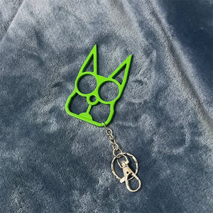 Justice Cat Brass Knuckles Key Ring