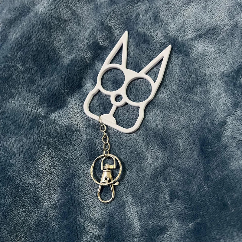 Justice Cat Brass Knuckles Key Ring
