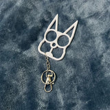 Justice Cat Brass Knuckles Key Ring