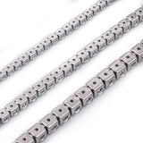 Brass CZ 7 Inch Tennis Bracelet Rhodium Plated Bangle