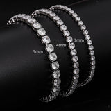 Brass CZ 7 Inch Tennis Bracelet Rhodium Plated Bangle