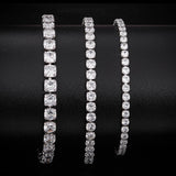 Brass CZ 7 Inch Tennis Bracelet Rhodium Plated Bangle