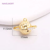 Brass Spherical Charms 14K Planet Pendants DIY Jewelry Making Findings