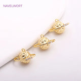 Brass Spherical Charms 14K Planet Pendants DIY Jewelry Making Findings