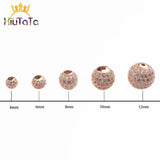 Micro Pave CZ Spacer Beads for Jewelry Making 4/6/8/10/12mm