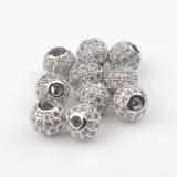 Micro Pave CZ Spacer Beads for Jewelry Making 4/6/8/10/12mm